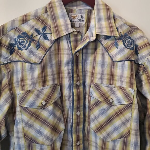 Panhandle Slim Western Westmoor Men's Small Pearl Snap Shirt - Picture 5 of 10